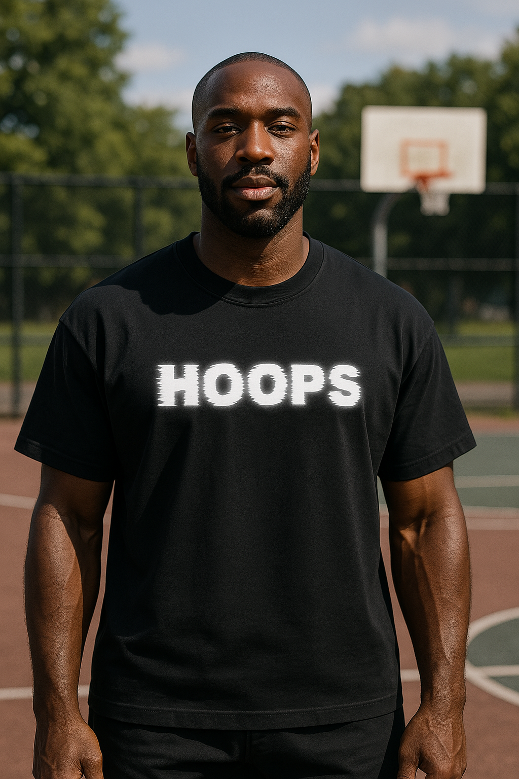 "HOOPS" Graphic Basketball T-Shirt