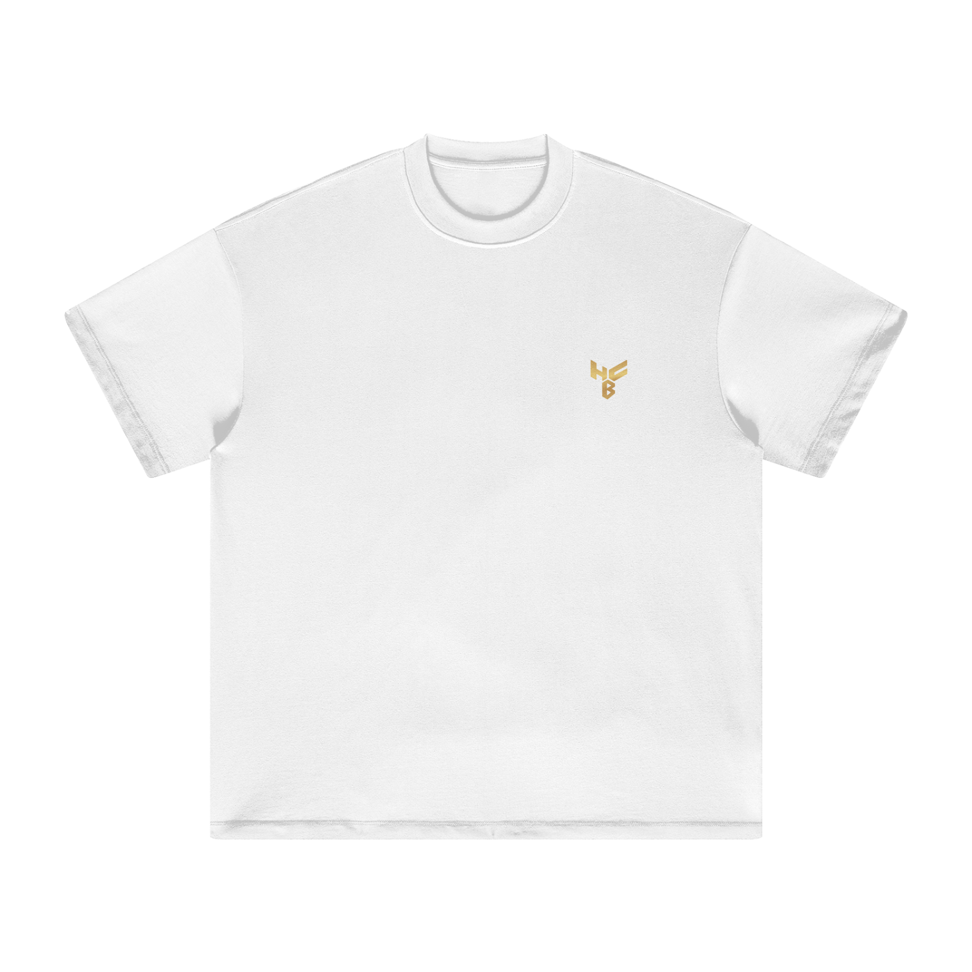 White okc t-shirt with a gold logo on a white background